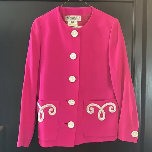 Vintage Yves Saint Laurent Fuchsia Passementerie Jacket